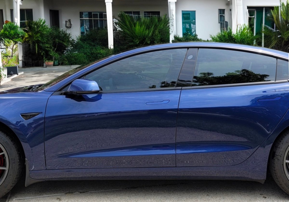 3M Deep Blue Metallic Tesla Door Handle Decals (4pcs)