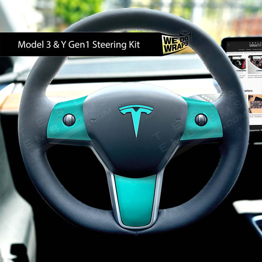 3M Satin Key West Tesla Steering Wheel Wrap | MY 2019-'25