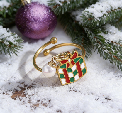 Christmas Tree Enamel Ring