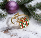 Christmas Tree Enamel Ring