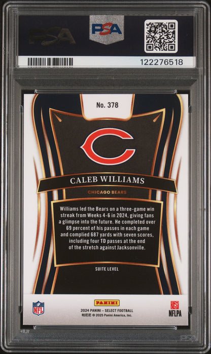 Graded 2024 Panini Select Caleb Williams #378 Rookie RC Football Card PSA 10 Gem Mint