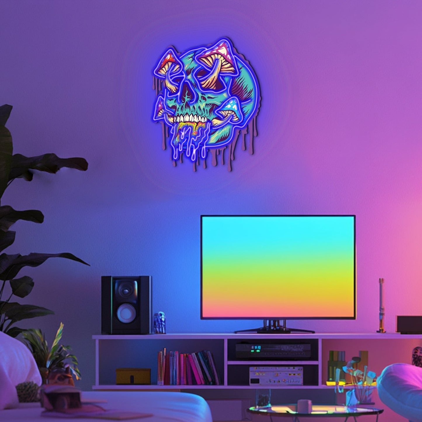 UV Printed Skull Neon Wall Art- LV0033
