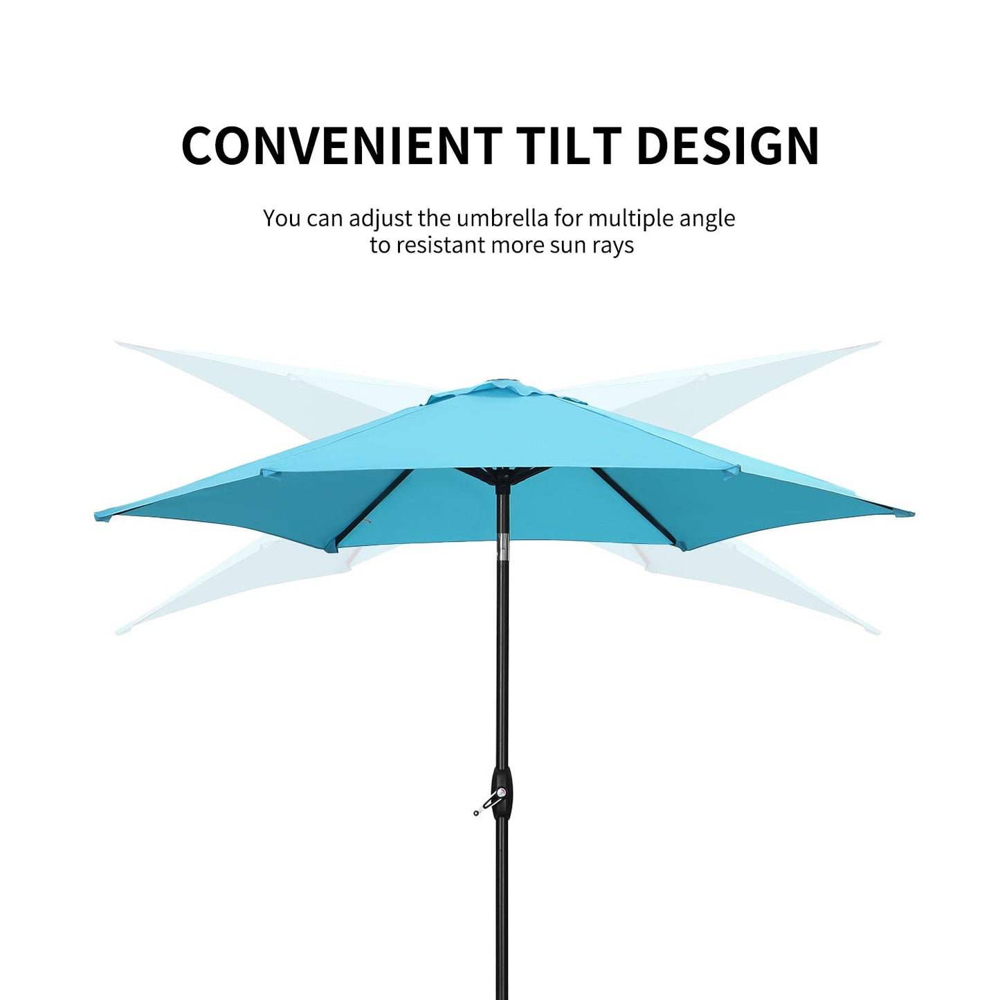 Ainfox 9ft Patio Umbrella with Push Button Tilt and Crank, Outdoor Sunshade Canopy, Waterproof and UV-Proof, Coffee