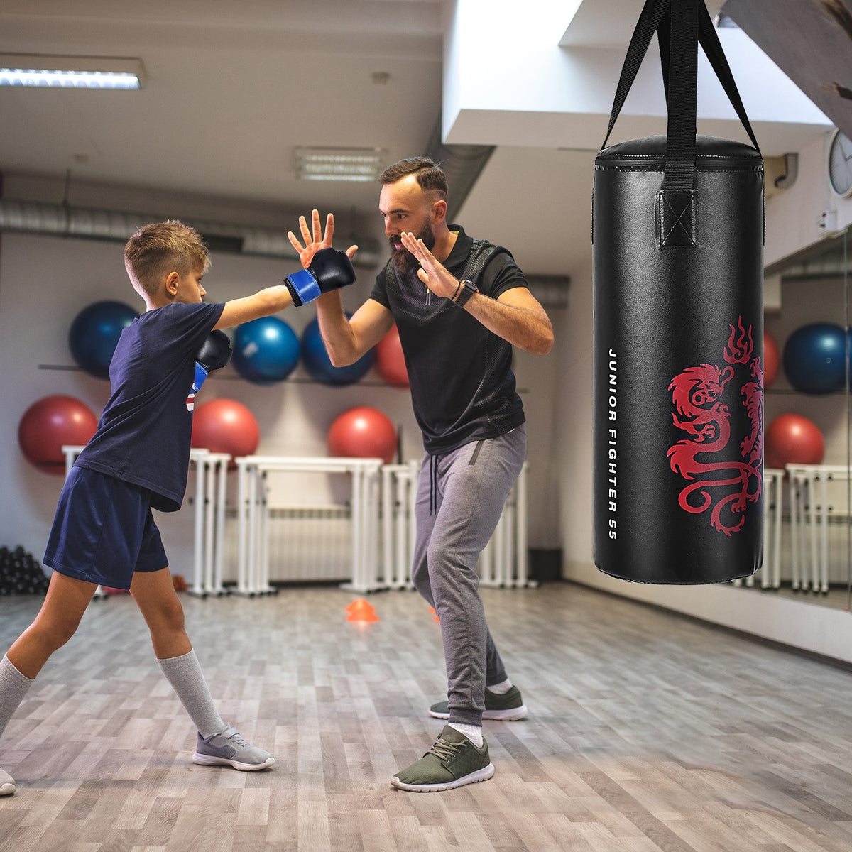 Kids Boxing Set with Punch Bag, Gloves & Jump Rope - 24 Inch