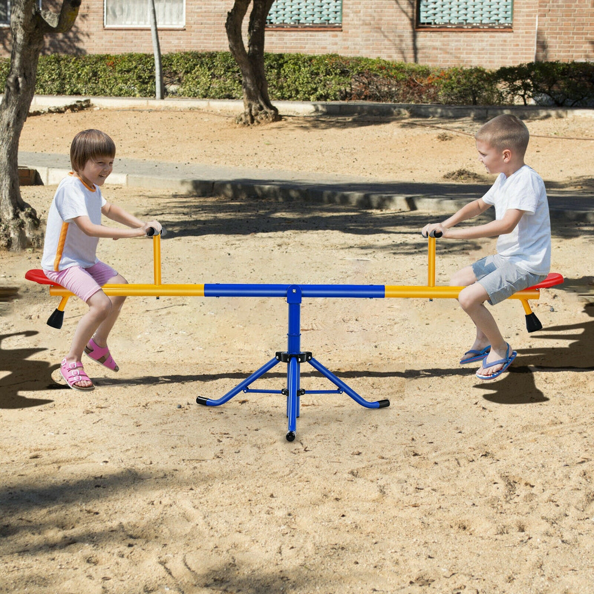 360°Rotation Kids Seesaw Swivel Teeter Totter Playground Equipment