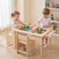 Kids Activity Table and Chair Set with Adjustable Height