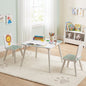 Kids Table and Chair Set with Animal Patterns (3-Piece)