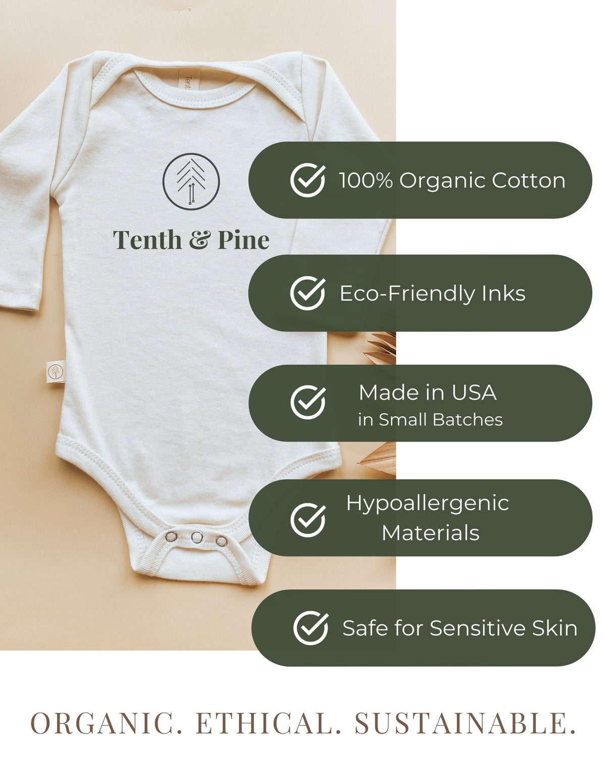 Touchdown Organic Baby Bodysuit Long Sleeve