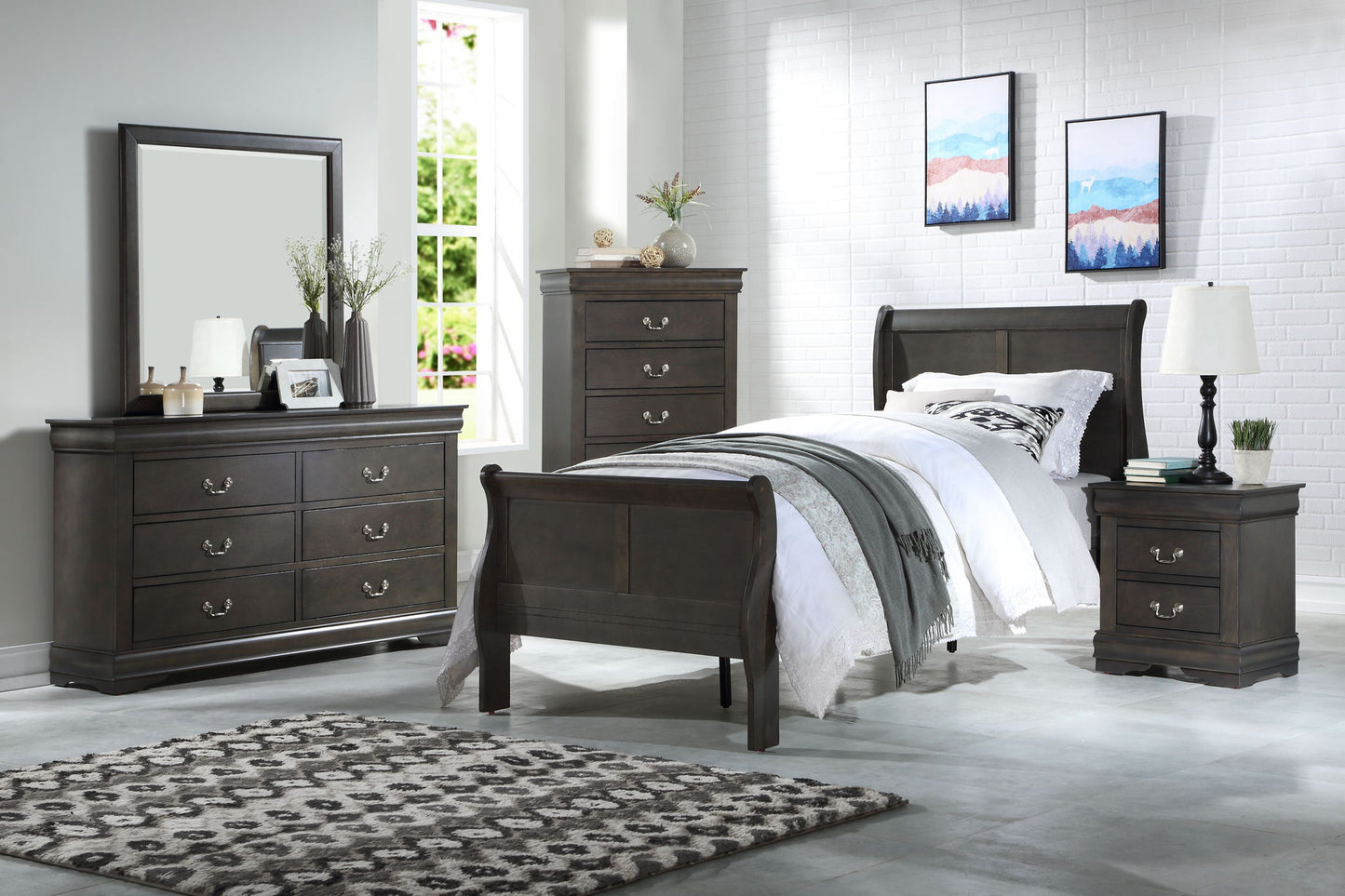 Louis Philippe Sleigh Bedroom Set