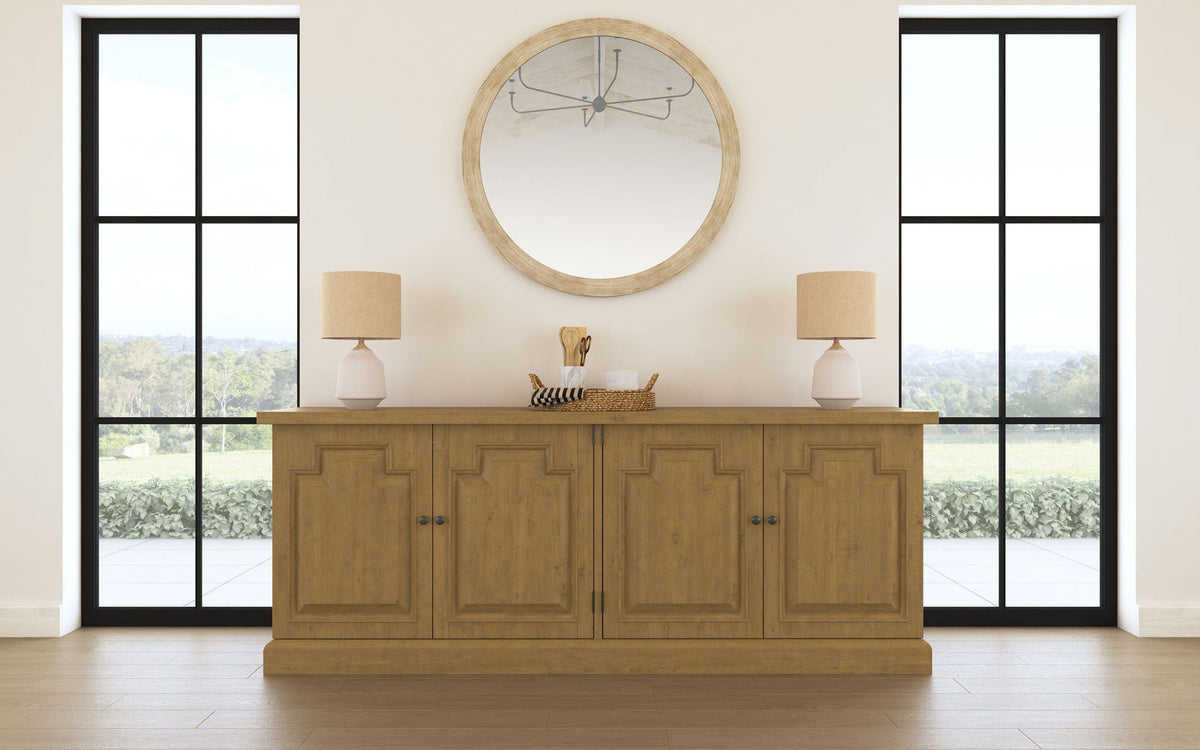 Florence 4-door Dining Sideboard Buffet Cabinet Rustic Honey