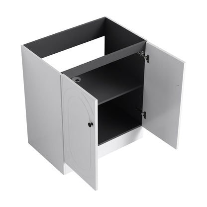 Contemporary Freestanding Bathroom Vanity With Resin Sink & Soft-Close Cabinet Doors