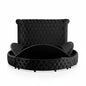 Glam Button Tufted Wingback Round Bed With Storage And USB Ports
