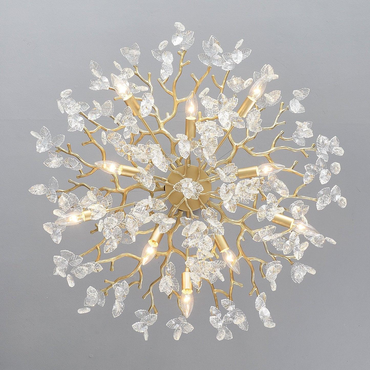 8-Light Crystal Gold Chandelier for Dining Room and Kitchen Island