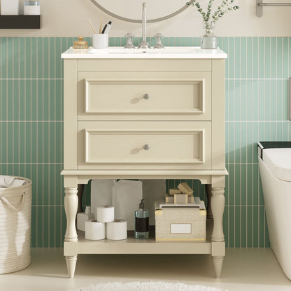24" Bathroom Vanity with Ceramic Sink