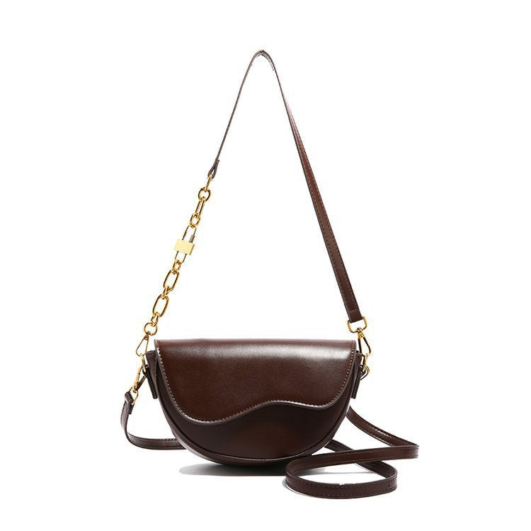 Minimalist Small Square Shoulder Bag Saddle