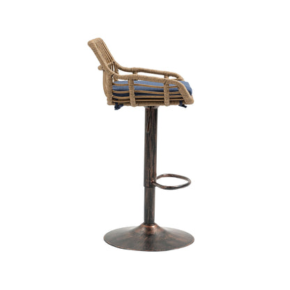 Modern Swivel Bar Stools Adjustable Counter Chairs With Footrest (Set of 2)