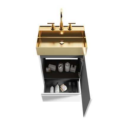 Gada 20" Striped Velvet Bathroom Vanity