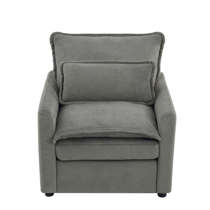 Modern Single Seat Accent Chair With Side Storage Pockets