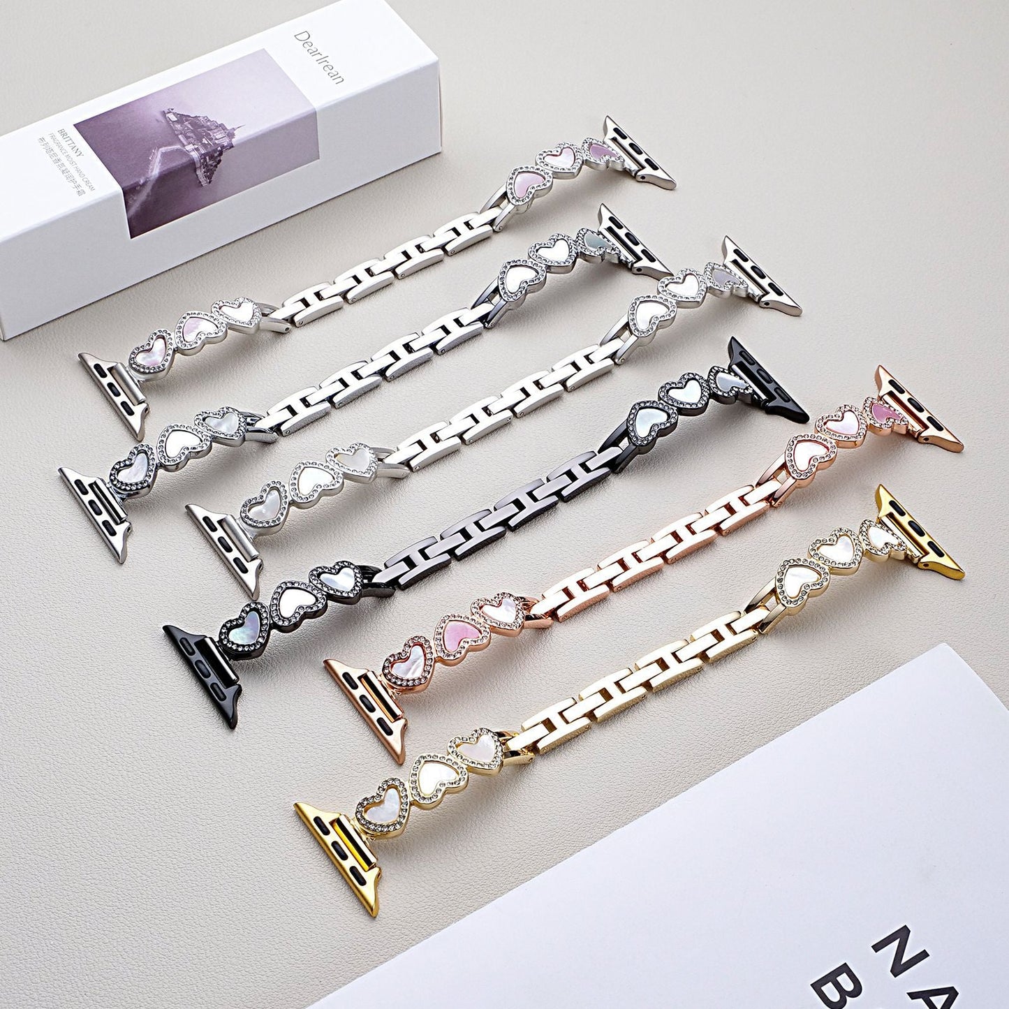 Loving-Heart Shell Metal Watch Strap