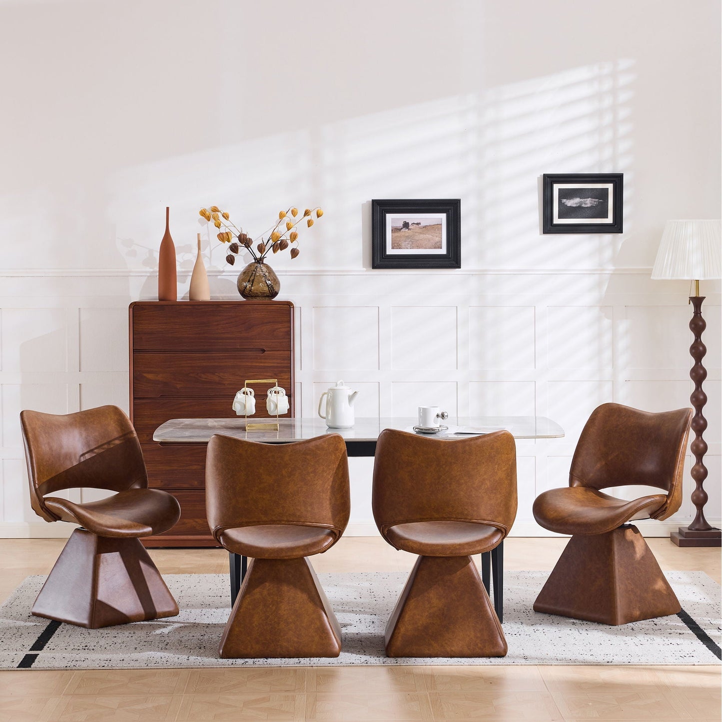Modern Swivel Dining Chair With High Back