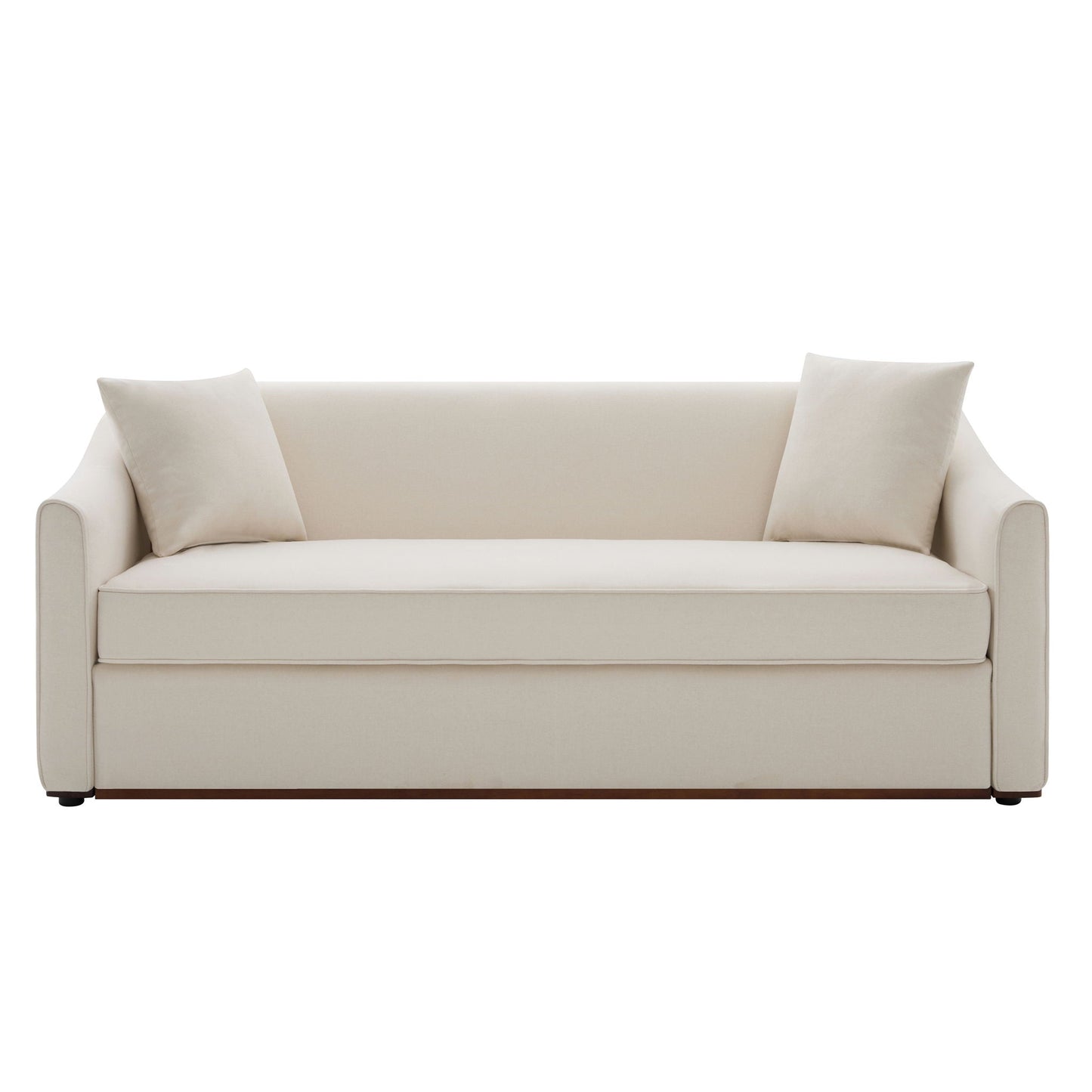 3 Seater Sofa With Wrap Around Armrests And Throw Pillows