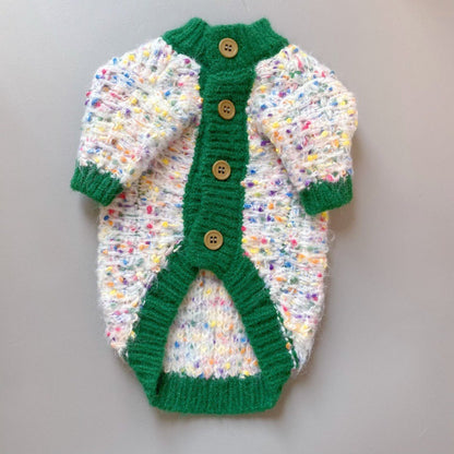 Pet Dog Color-Block Cardigan Sweater