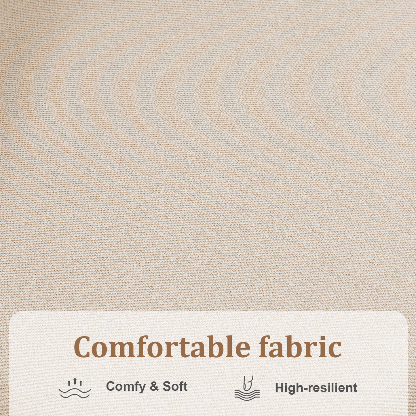 Beige Cotton-Linen Fabric Upholstered Dining Chair