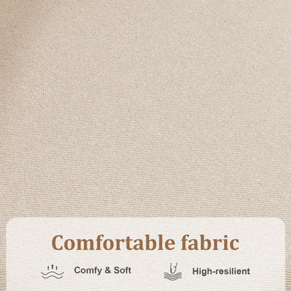 Beige Cotton-Linen Fabric Upholstered Dining Chair