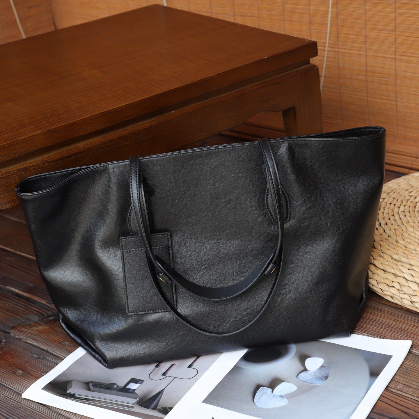 Foreign Trade Export Top-grain Leather Underarm Bag, Fashionable And Versatile, Simple Tote With Large Capacity And Single Shoulder Strap