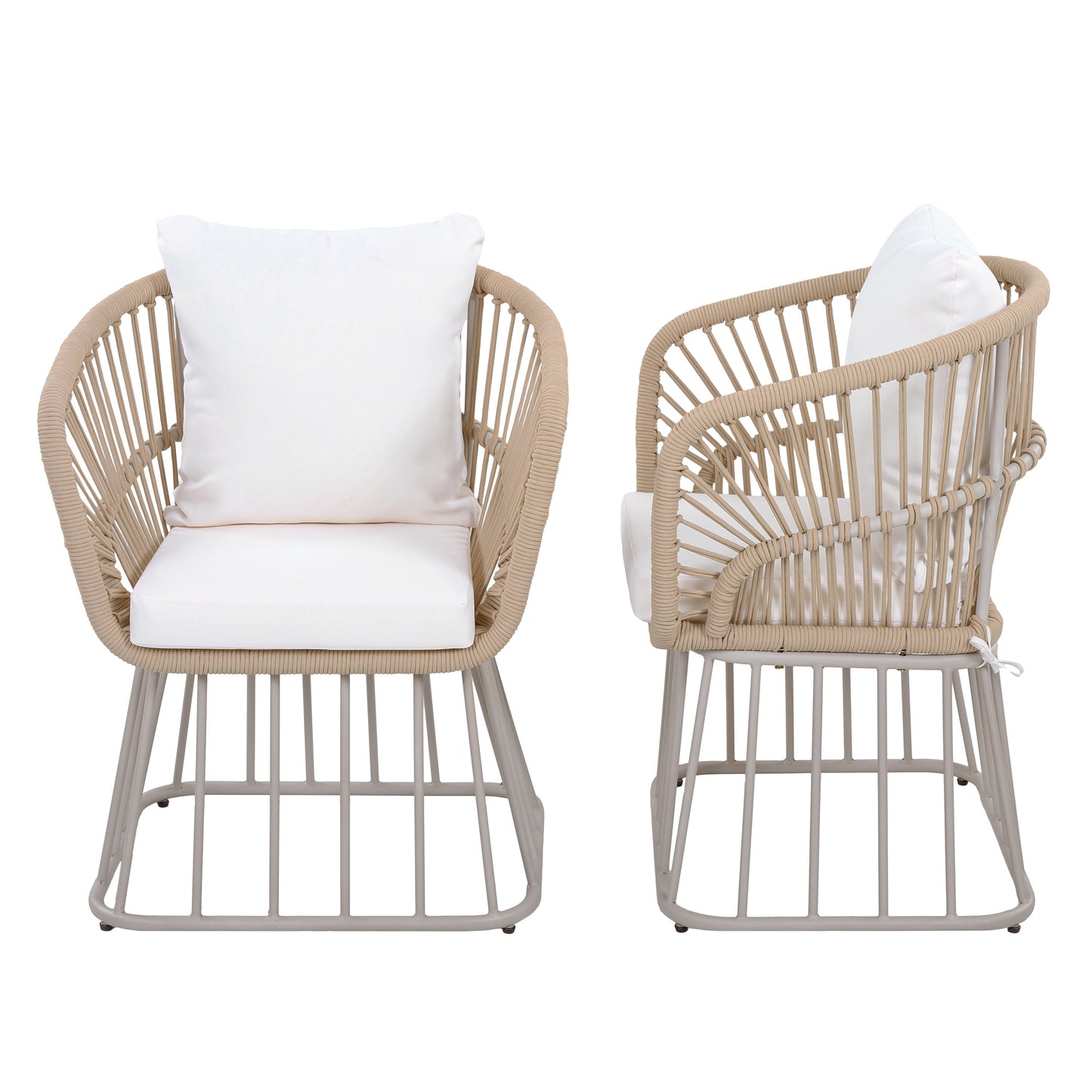 Outdoor Dining Chair MP1 - Teak Finish Wicker & Steel Frame