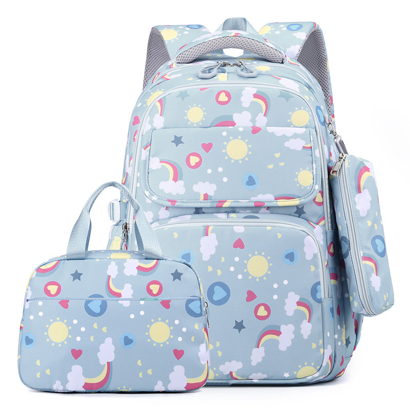 Back-protecting Large-capacity Three-piece Student School Bag Set