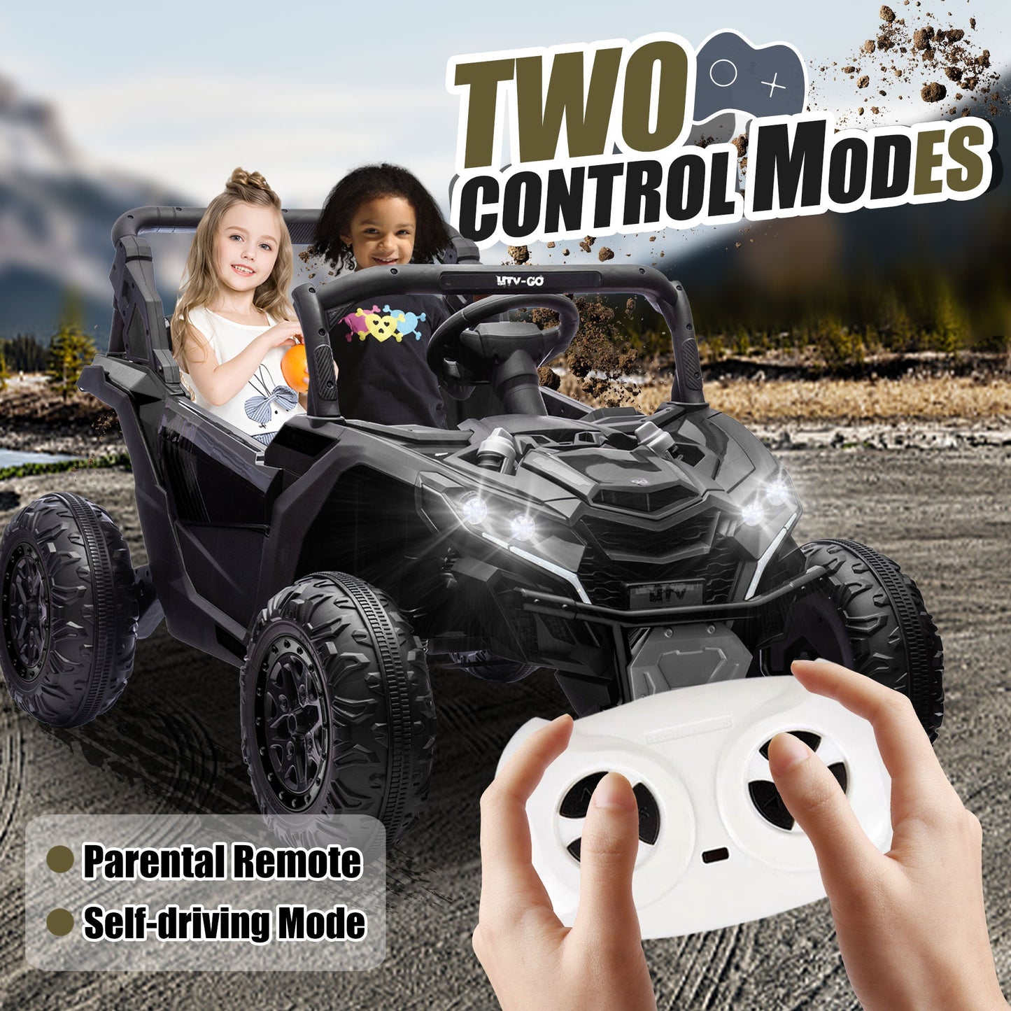 24V Two-Seater Kids Ride-On UTV with Parental Remote Control
