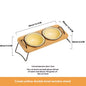Pet Wooden Rack Multi-functional Ceramic Cat Bowl Anti-tumble Water Feeding Oblique Mouth Easy To Clean