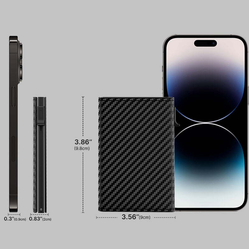 Multi-function Cardholder Carbon-fiber Mens Wallet