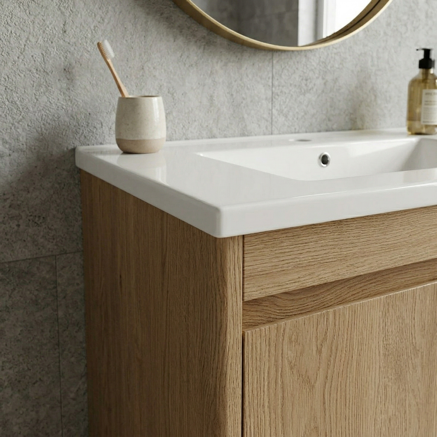 30Inch x 18.5Inch Ceramic Bathroom Vanity Sink Top with Single Hole