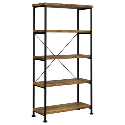 Analiese 63-inch 4-shelf Bookshelf Rustic Nutmeg