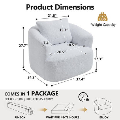 360° Swivel Round Upholstered Comfy Chair