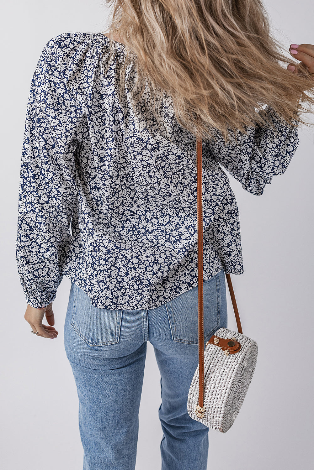Amelie Notched Puff Sleeve Blouse