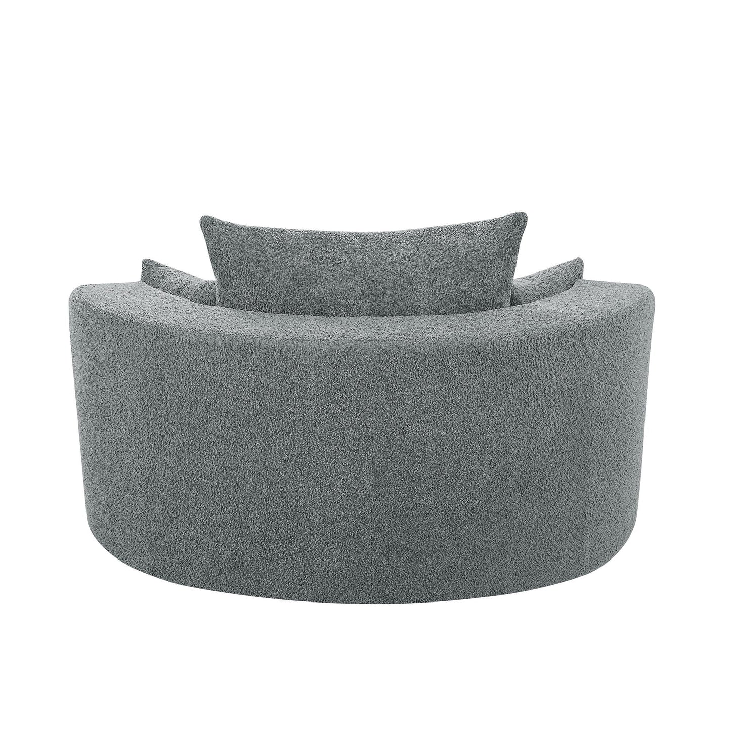360° Swivel Accent Barrel Chair With 3 Removable Pillows For Living Room