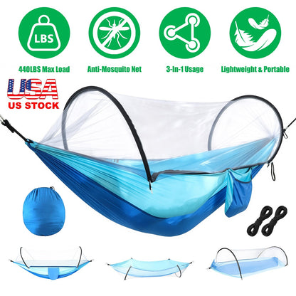 Camping Hammock with Mosquito Net - 440lbs Capacity Portable