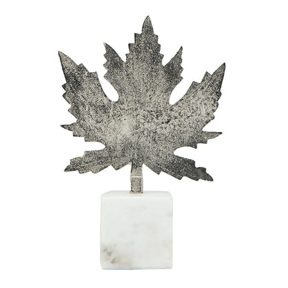 Aluminum Leaf Sculpture with Marble Base
