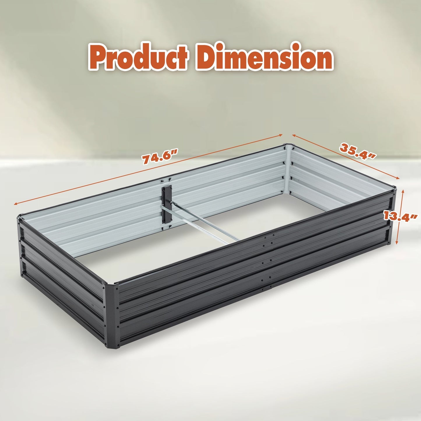 6x3x1 FT Metal Raised Garden Bed Outdoor Planter