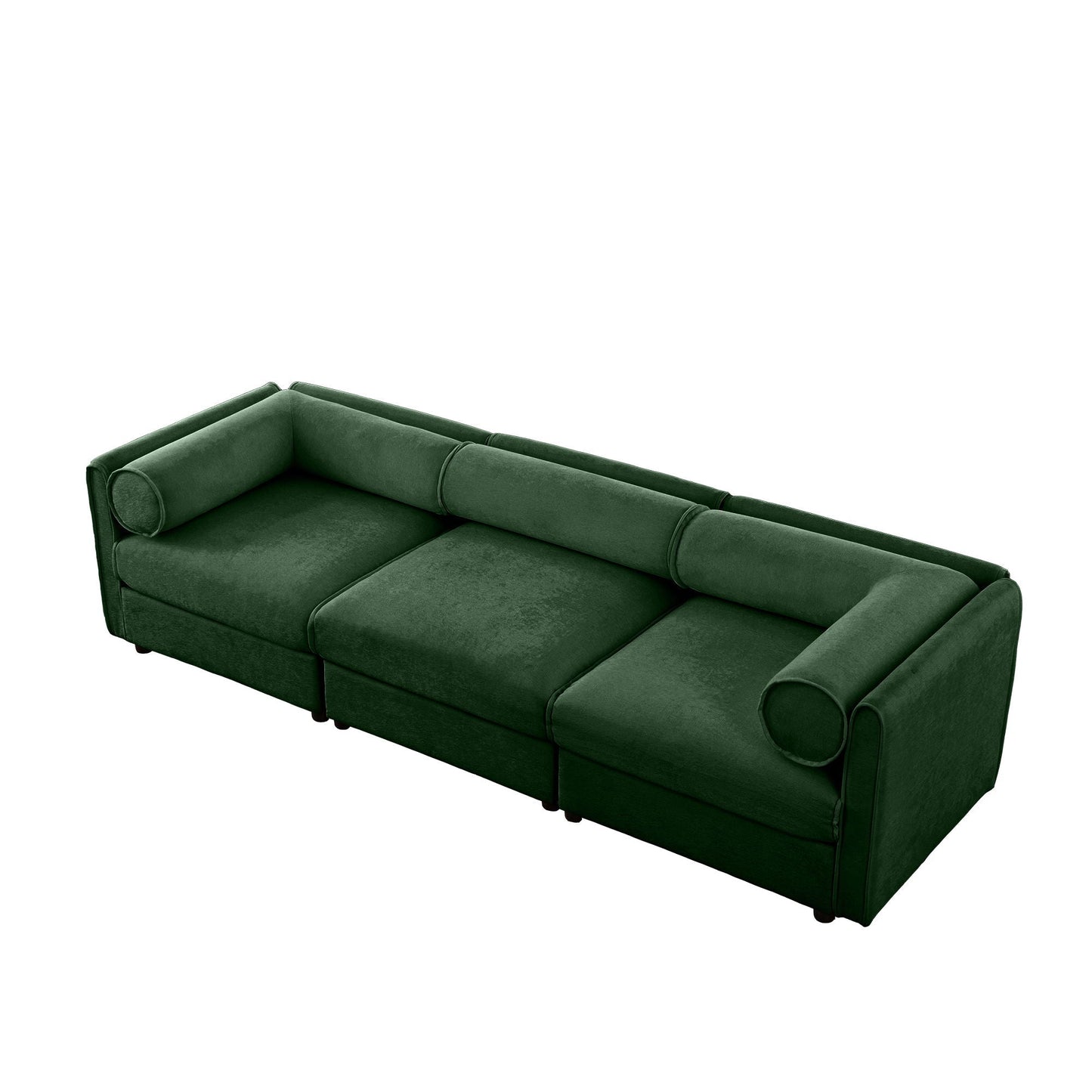 Stylish Sofa With Storage Seat And Cylindrical Backrest