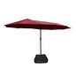 Double- Sided Outdoor Market Umbrella With Lights And Base