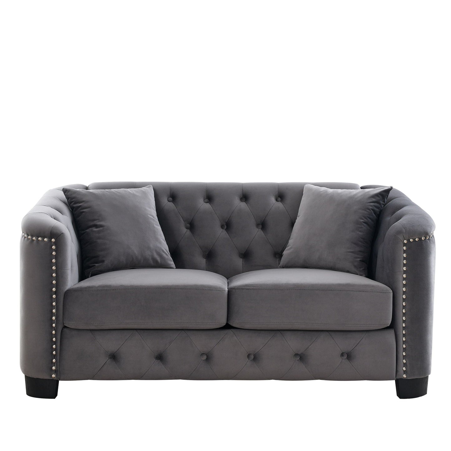 Modern Chesterfield Sofa With Tufted Backrest For Living Room