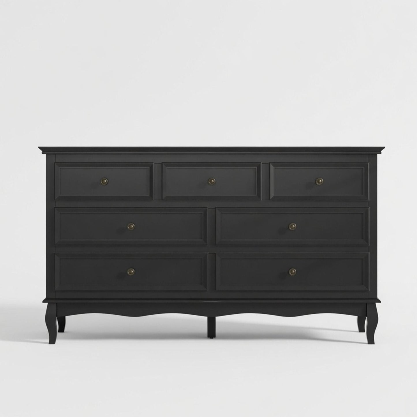 7 Drawer Dresser, Storage Chest - Black