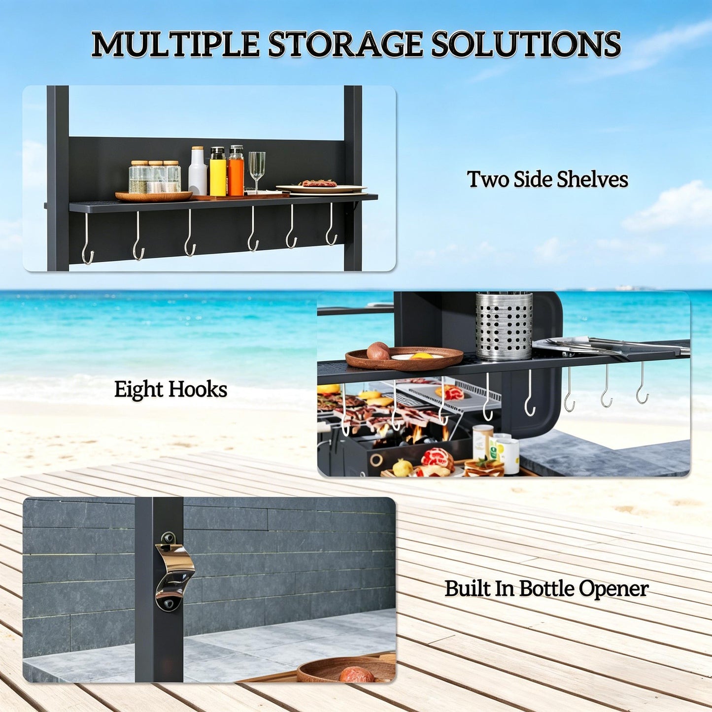 Double-Tiered Barbecue Gazebo Shelter