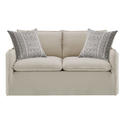 Upendo - Loveseat With 2 Pillows - Beige Linen