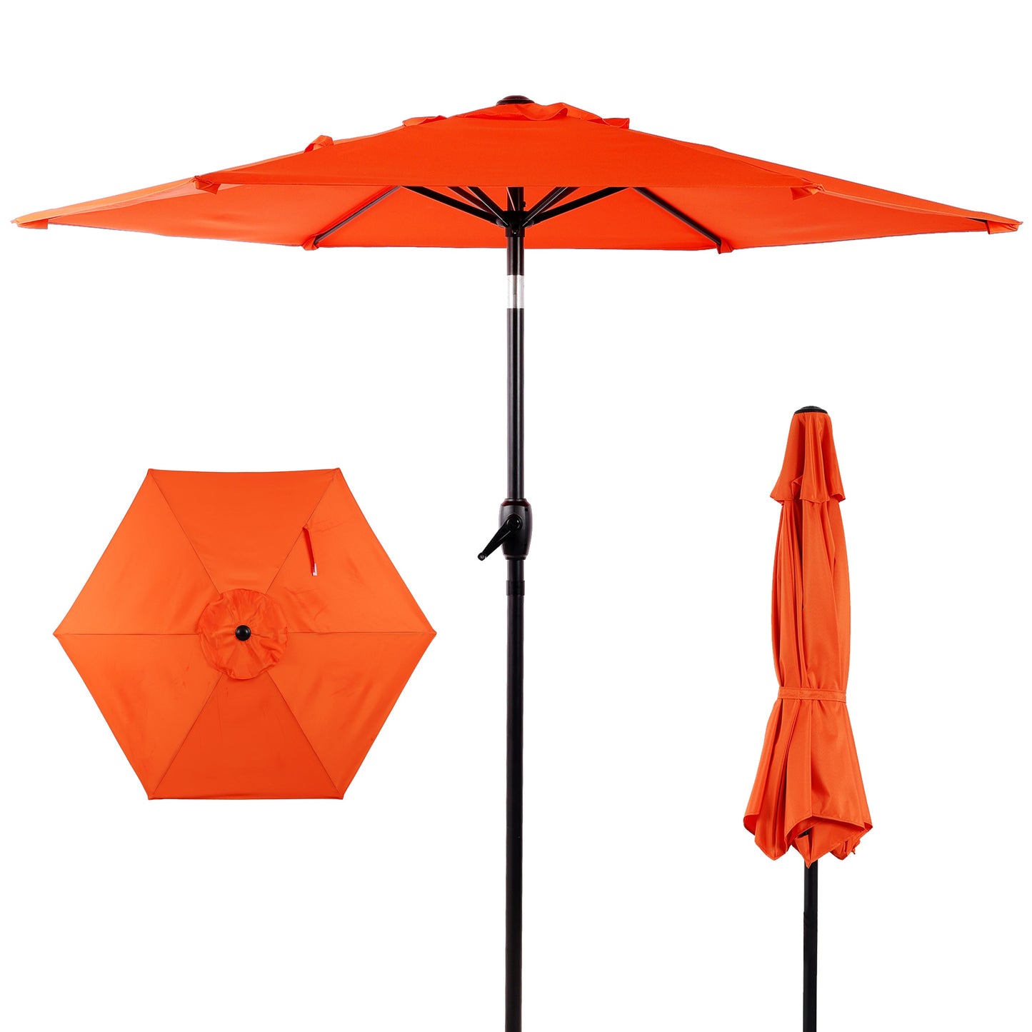 10FT Patio Umbrella with Push Button Tilt and Crank Mechanism