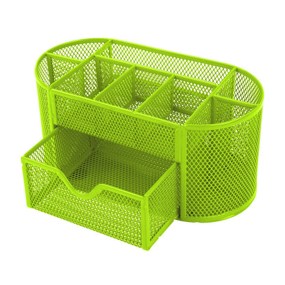 Metal Mesh Pencil Holders Desk Organizer w/9 Compartment Pen Holder Storage